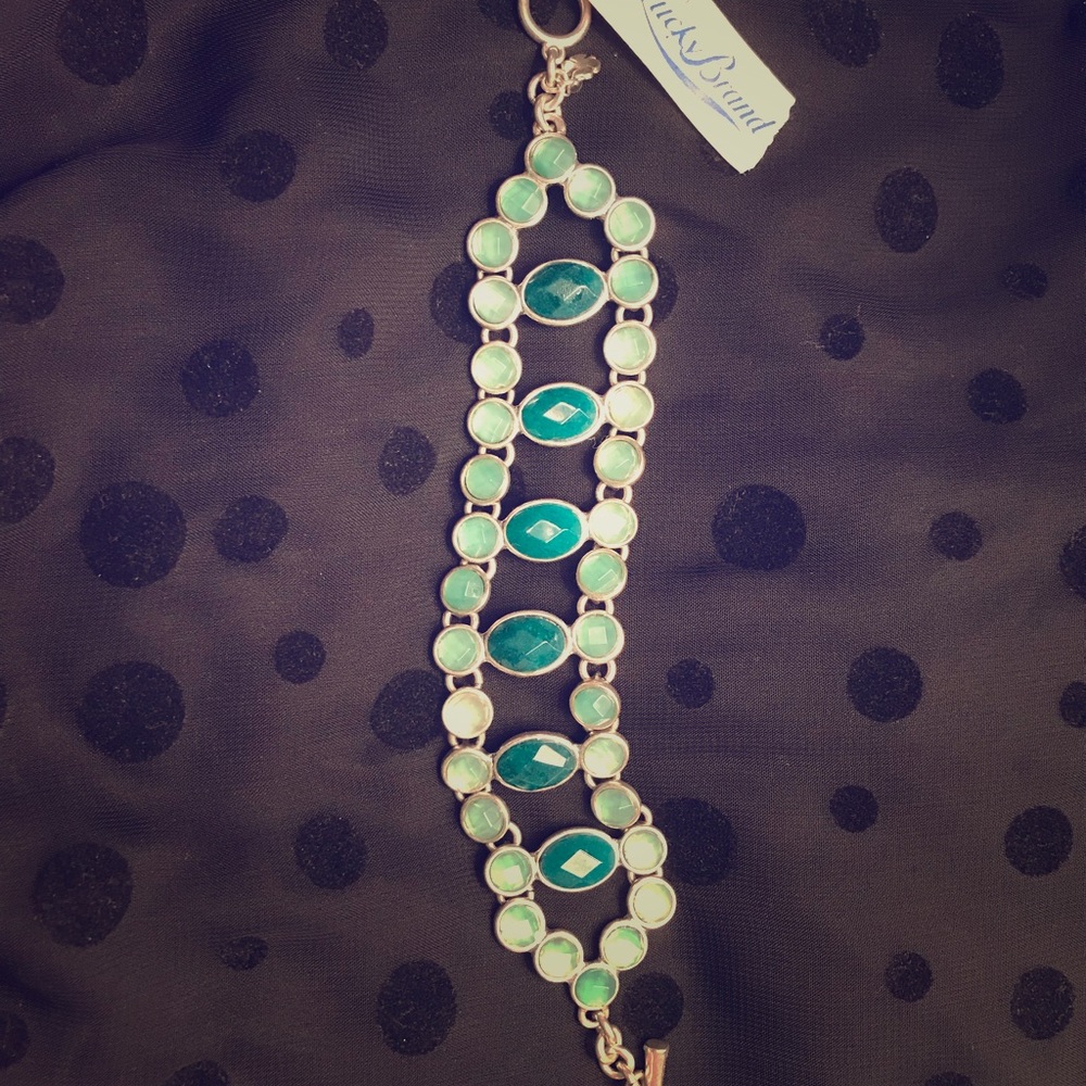 Lucky Brand Bracelet Green And Silver tone NEW