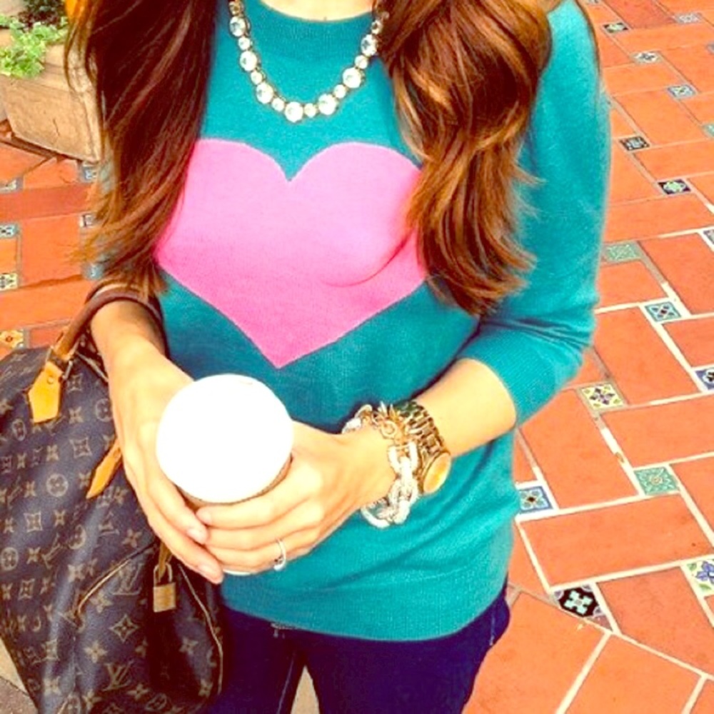 J crew heart sweater