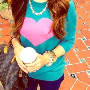 J crew heart sweater