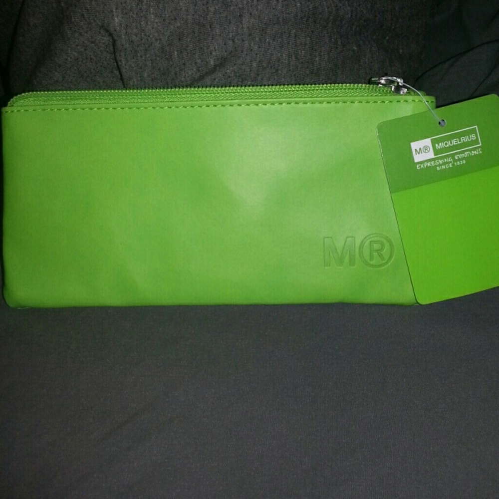 Lime green Spanish long wallet/pencil case