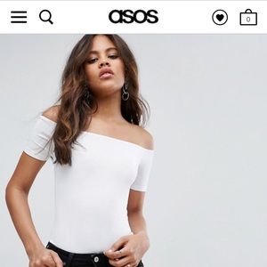 Asos off the shoulder bodysuit