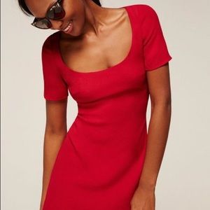 Reformation Jalen Dress Cherry Red size 4 NWT