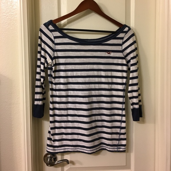 Hollister Tops - Navy striped Hollister shirt