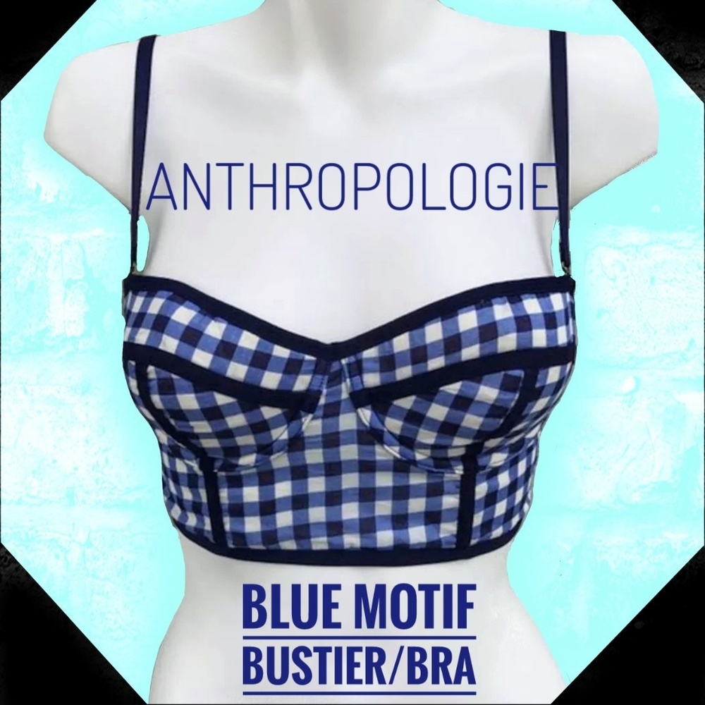 $DROP! Anthropologie Blue Motif Bustier/Bra