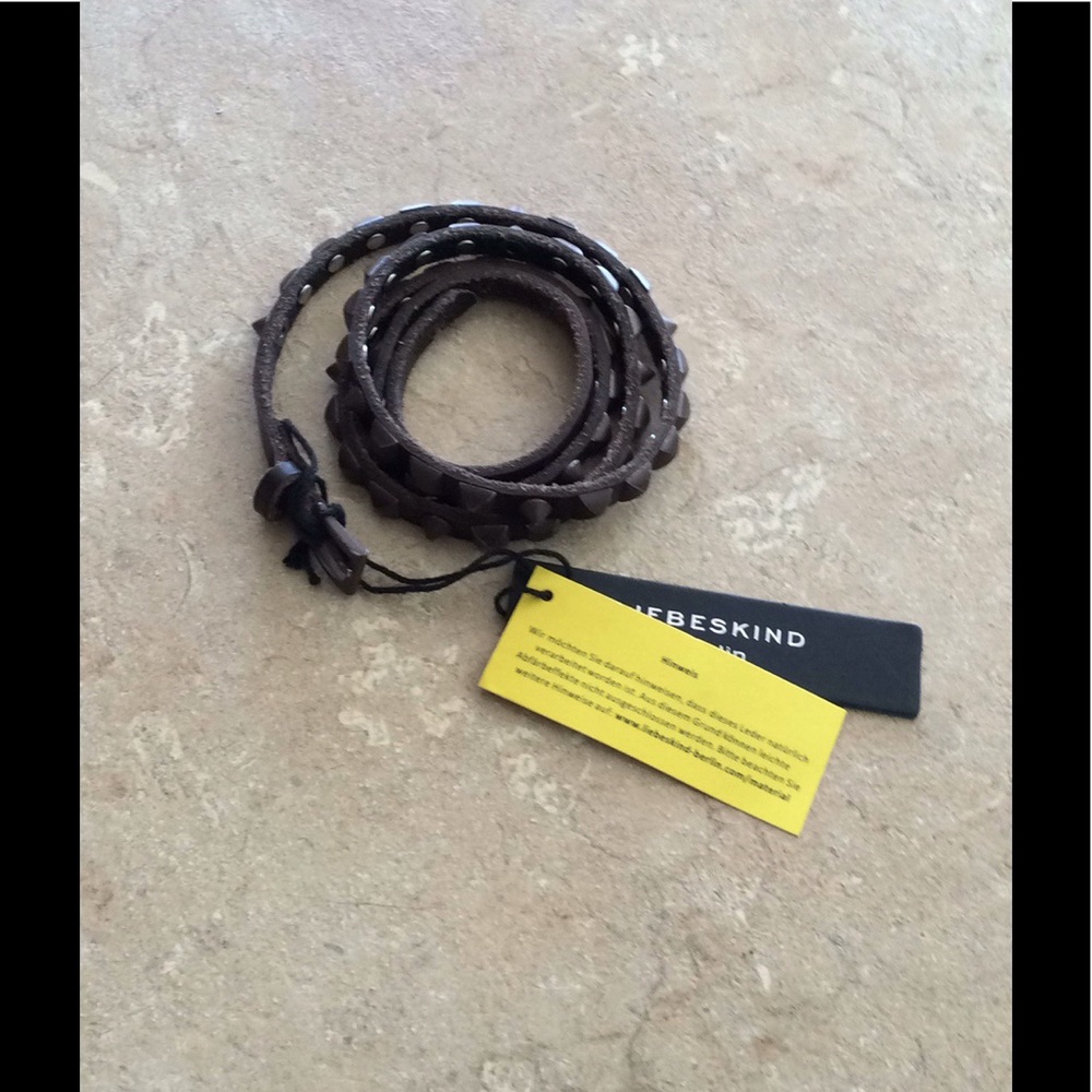 Liebeskind studded thin leather belt.