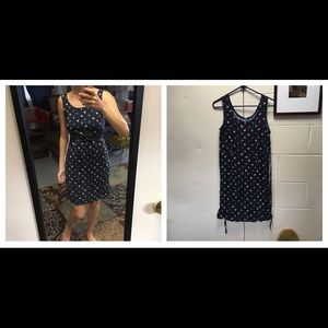 Sleeveless Blue Floral Midi Dress with Tie Waist