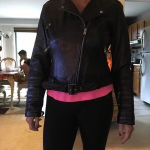 Bebe leather bomber jacket