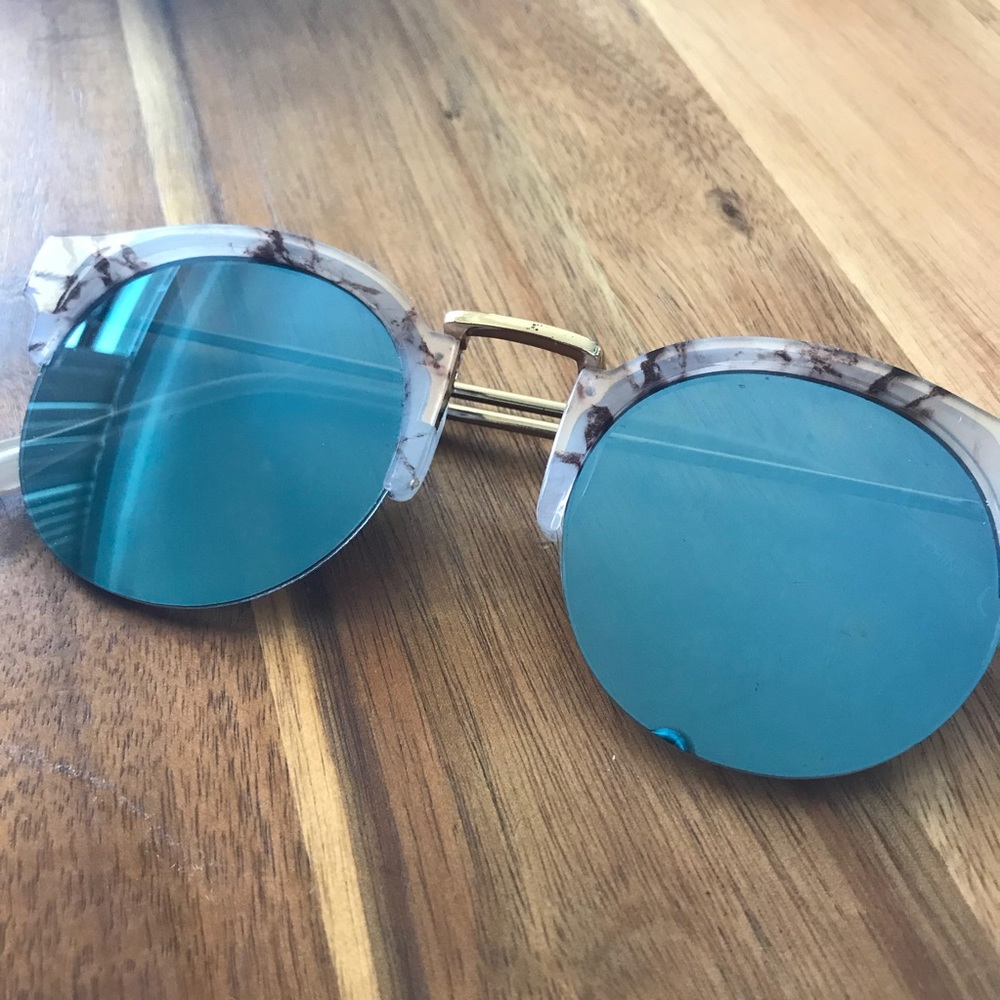 Blue mirrored sunglasses