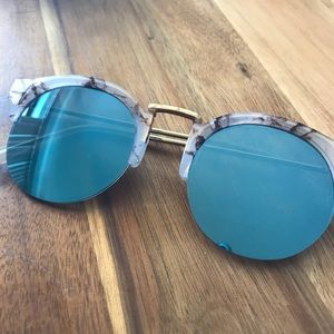 Blue mirrored sunglasses