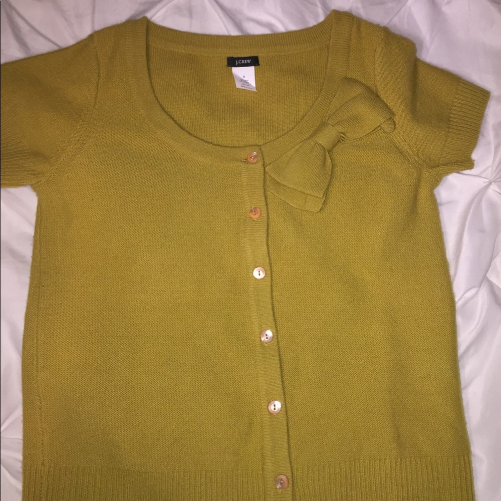 Mustard color J Crew Cardigan Sweater