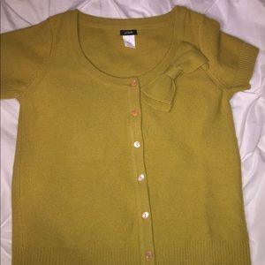 Mustard color J Crew Cardigan Sweater