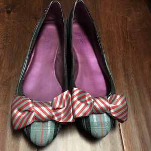 Coach metallic plaid ballet flats 8.5