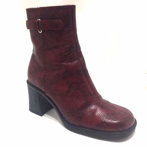 Red Cobra Ankle Boots