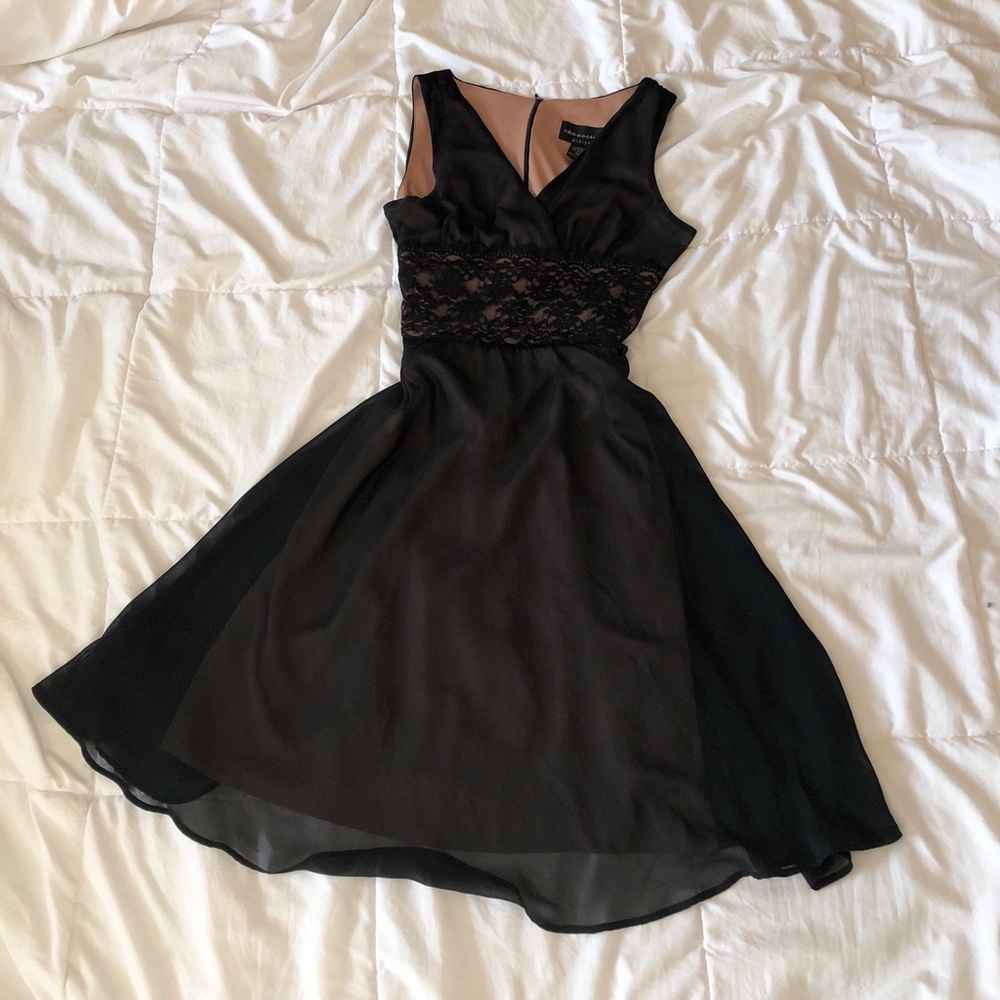 Connected Beautiful Black and Nude Dress