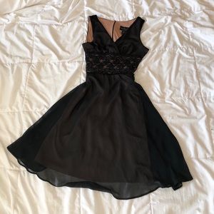 Connected Beautiful Black and Nude Dress