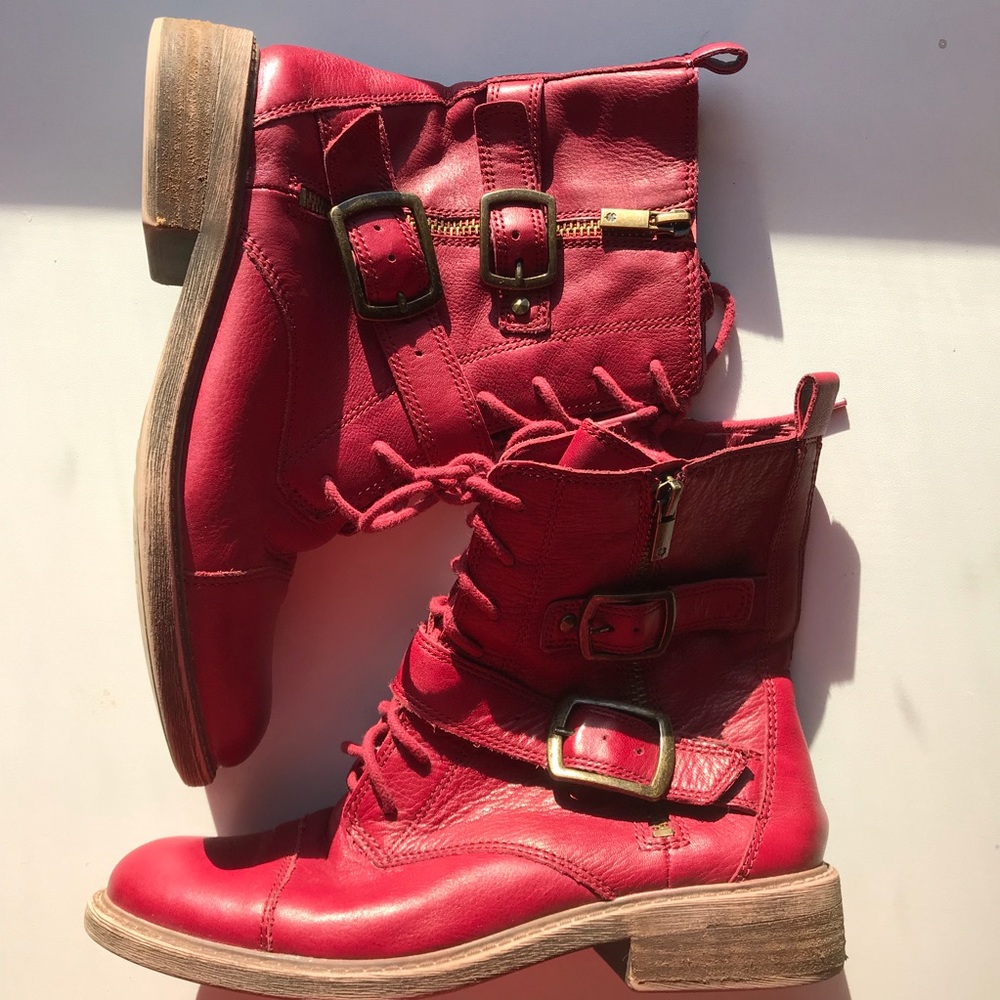 Lucky brand red ankle boots