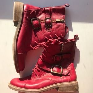 Lucky brand red ankle boots