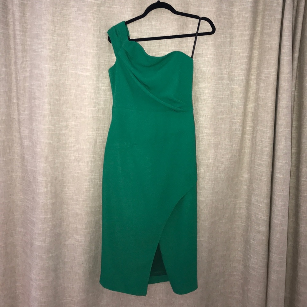 Black Halo One Shoulder Sheath Dress