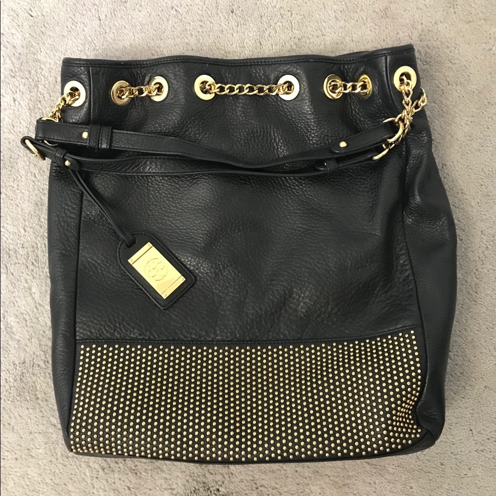 Black Gold Chain leather purse Carlisle Bag