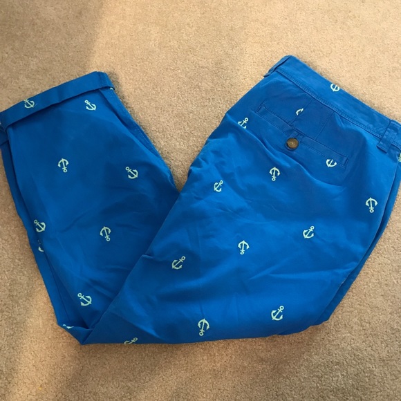 Old Navy Pants - Old Navy blue chinos with embroidery