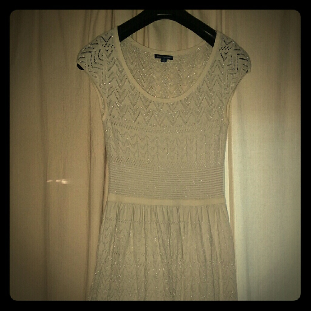 American Eagle Small cream & silver dress