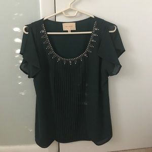 Size S. Skies are blue flutter sleeve top