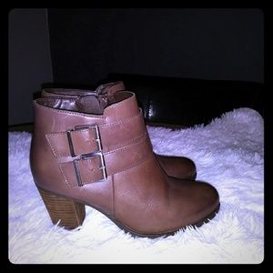 Clarks leather booties.