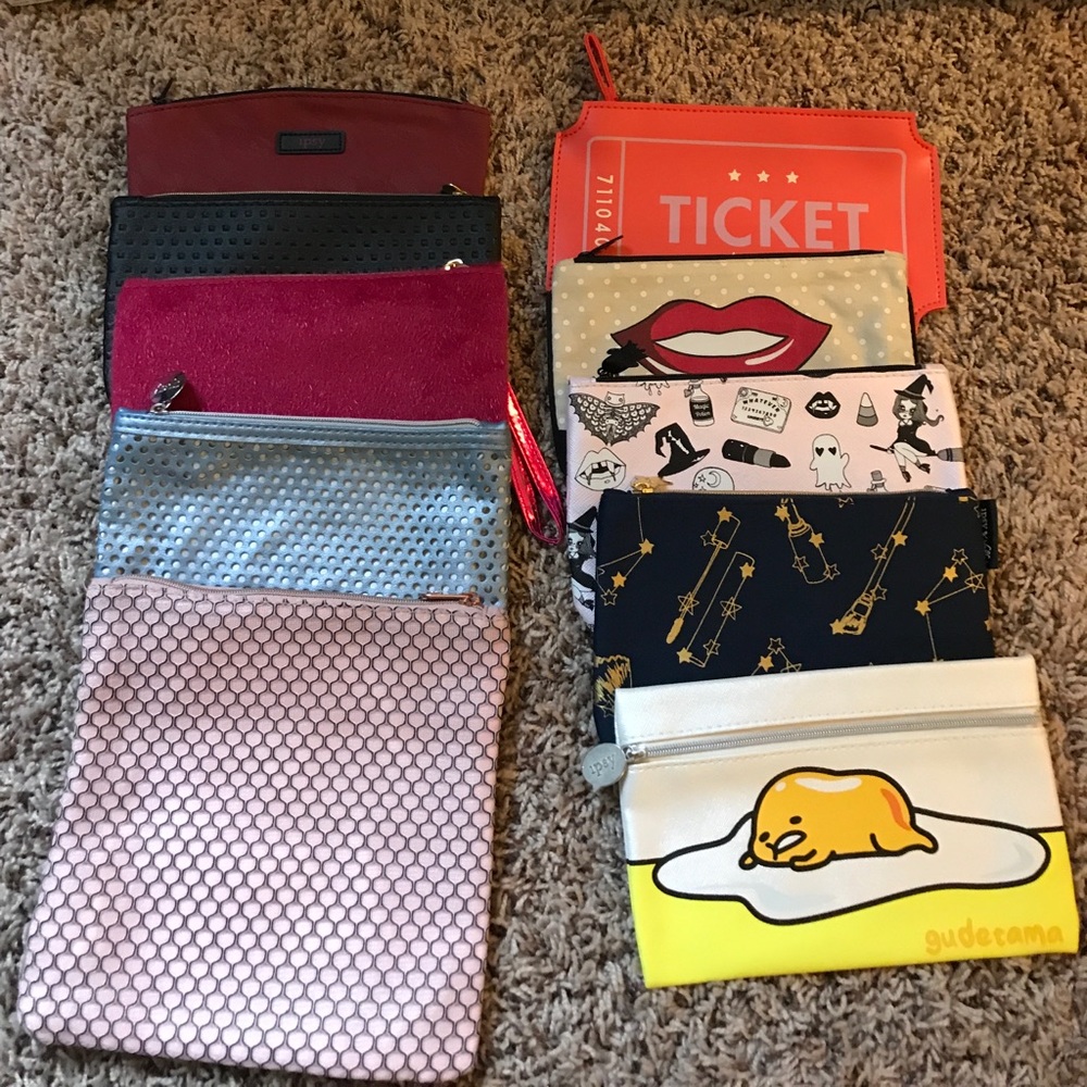 10 piece ipsy makeup bag lot