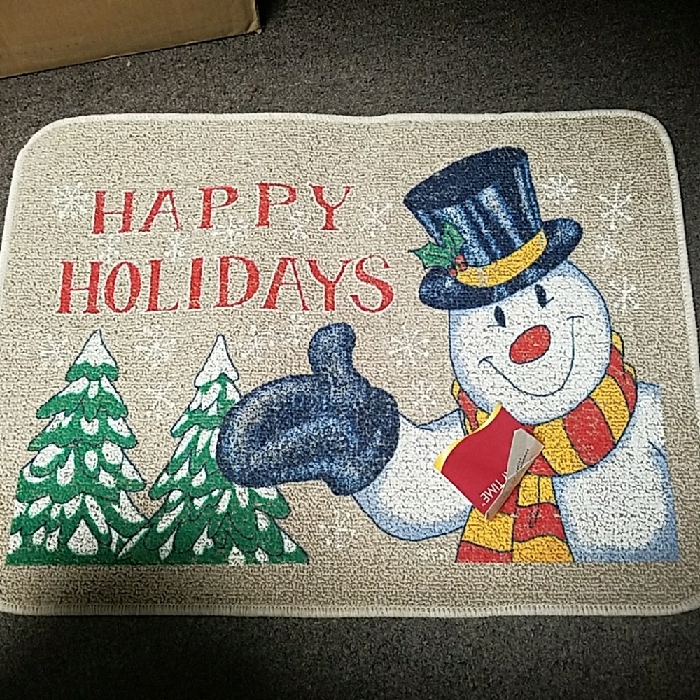 Happy Holiday floor mat
