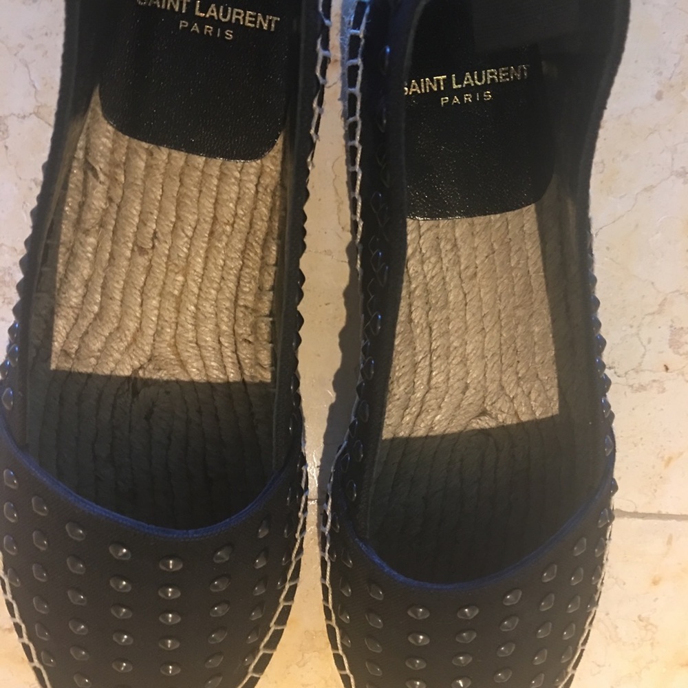 NWT Yves St Laurent Black Studded Espadrilles!