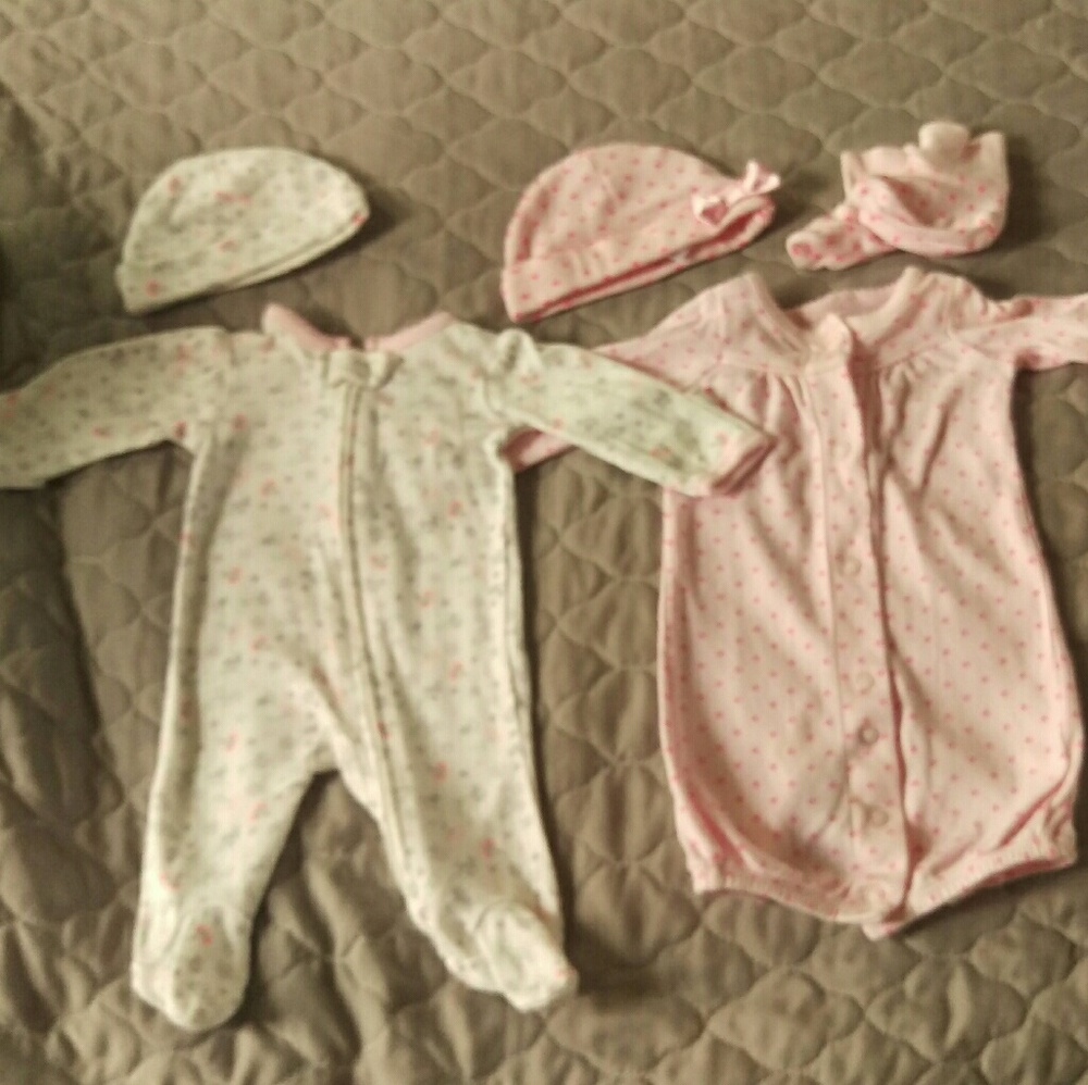 Two preemie baby pjs