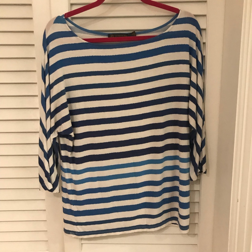 Blue and white striped shirt