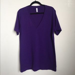 Canvas Apparel brand purple deep v tee