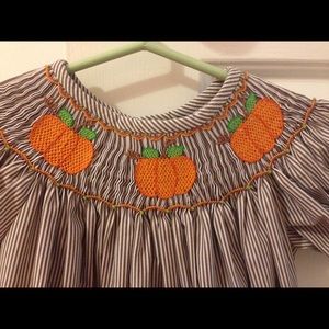 3t smocked fall Pumpkin dress