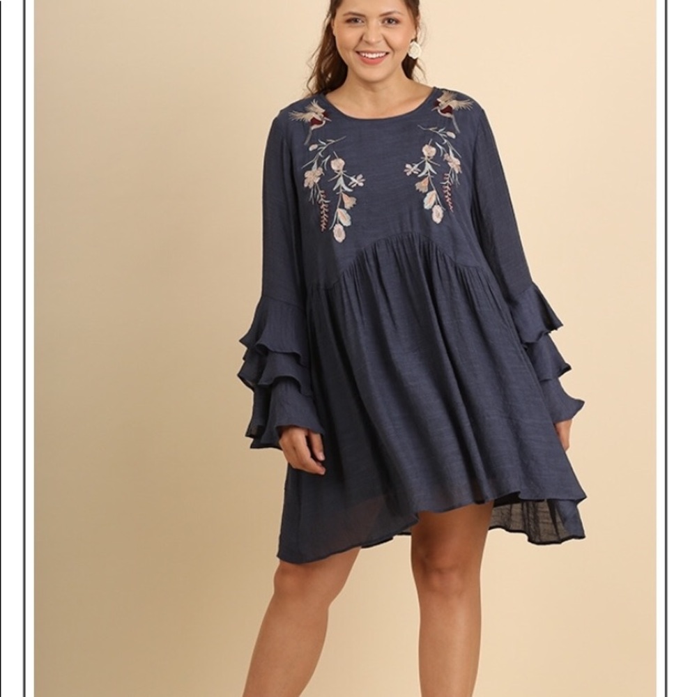 *LAST ONE SIZE XL* Plus Embroidered Dress