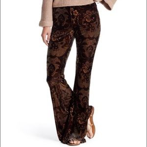 Free People Black Velvet Flare Pant