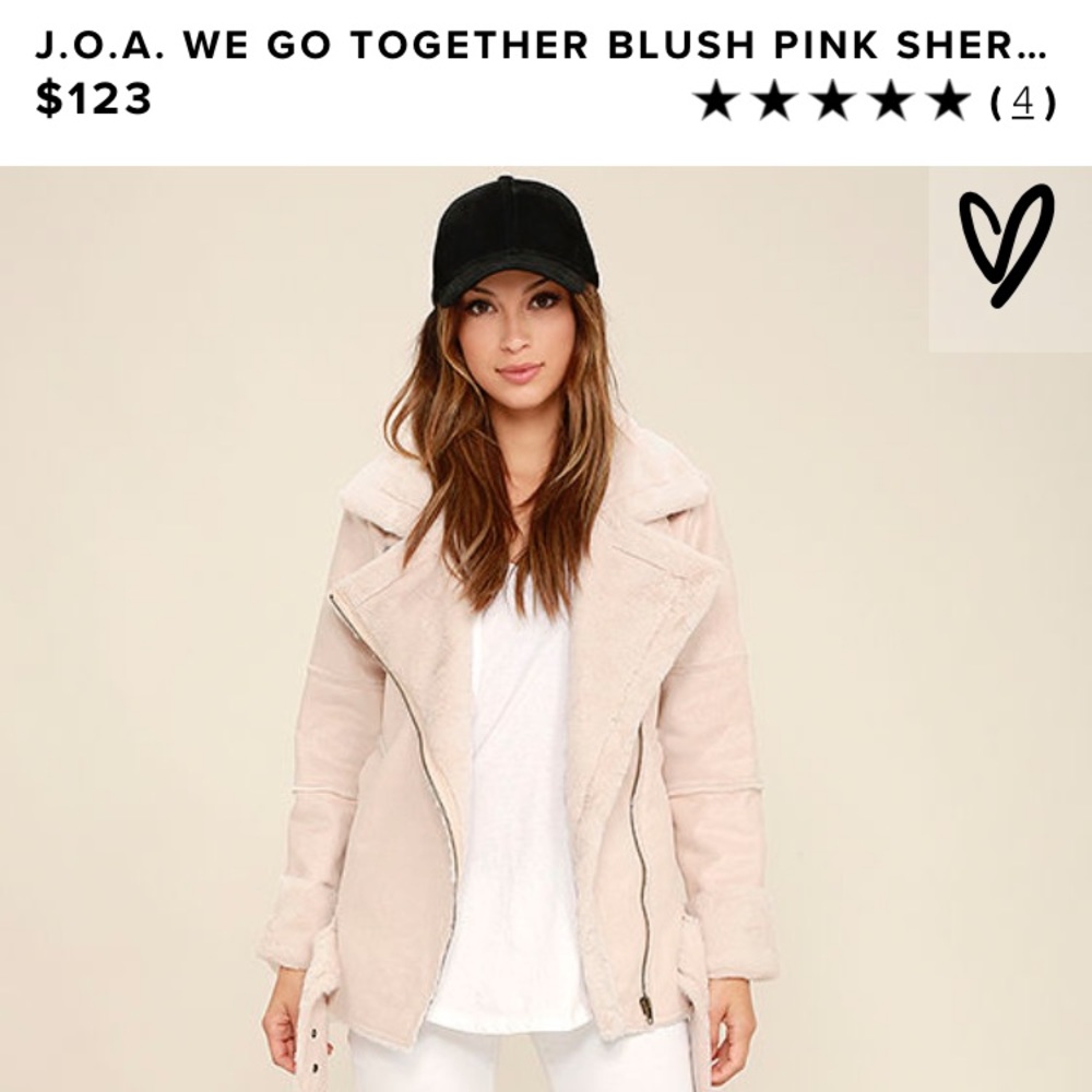 JOA We Go Together Pink Blush Sherpa Coat