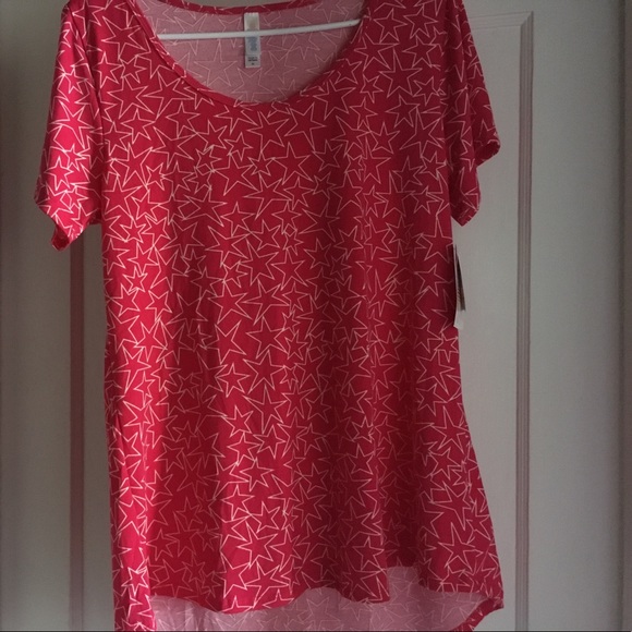 Pink with white stars classic tee Medium HTF LLR - Picture 1 of 3