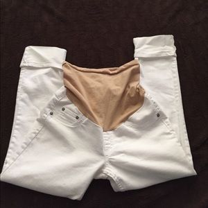 White denim Maternity capris