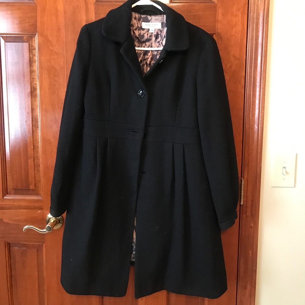 Black winter maternity coat