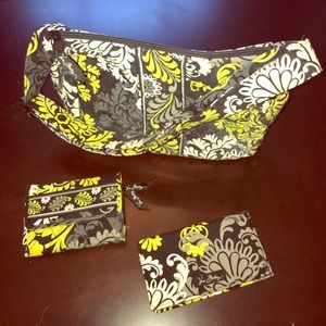 Vera Bradley yellow black and white purse