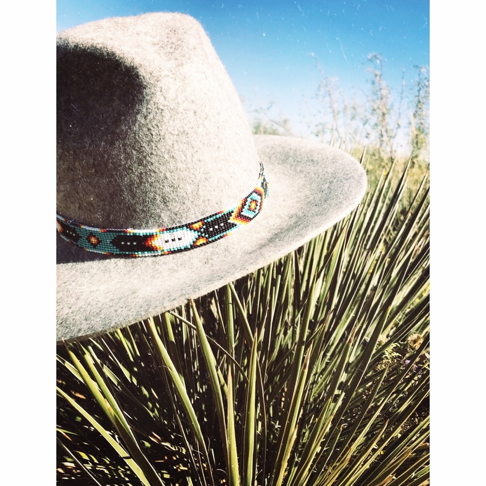 Felt “floppy” hat with handmade hat band