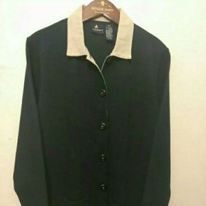 Liz Claiborne New Womens Petite Navy Blue Jacket