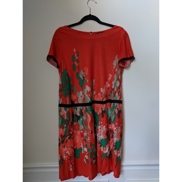 MNG red floral drop waist dress - Picture 2 of 8