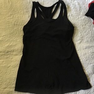 Lululemon black tank with built in bra