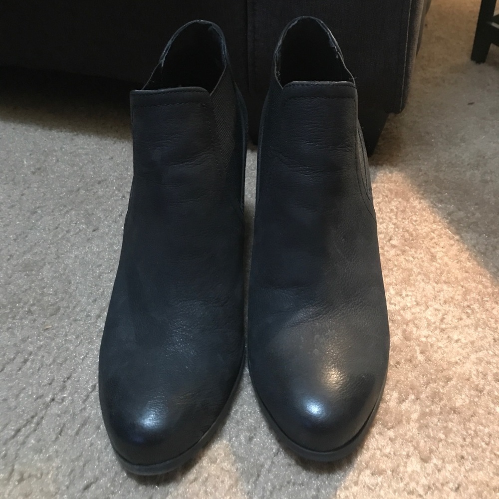 Black wedge booties