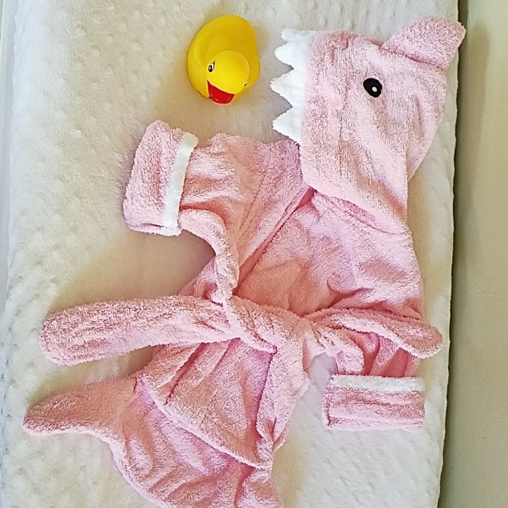 Baby Aspen Pink Shark Baby Robe 0 to 9 months