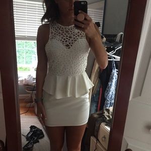 White peplum dress