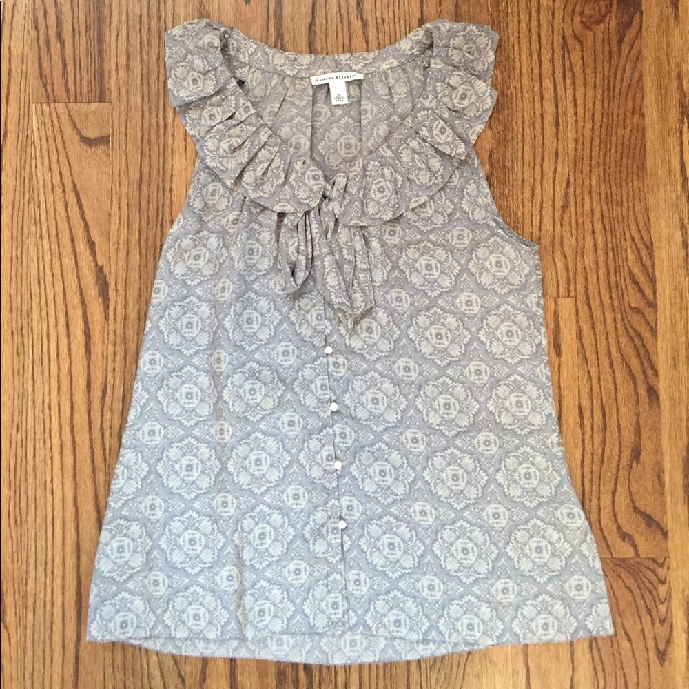 Very pretty grey silk blouse from Banana Republic