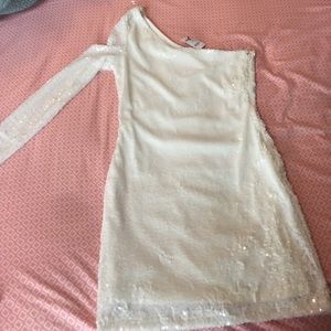 NWT sequin one sleeve party dress